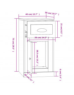 Mobiletto Cassetto Rovere Sonoma 40x50x75 cm Legno Multistrato