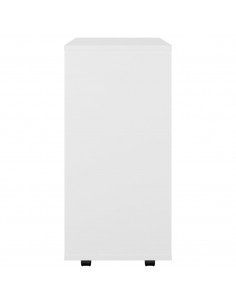 Mobiletto con Rotelle Bianco 60x35x75cm in Legno Ingegnerizzato