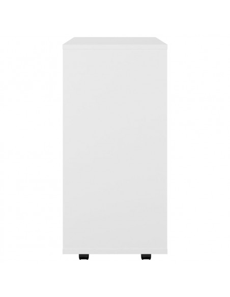Mobiletto con Rotelle Bianco 60x35x75cm in Legno Ingegnerizzato