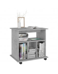 Mobiletto con Rotelle Grigio Cemento 60x45x60 cm in Truciolato