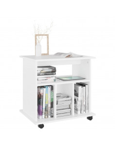 Mobiletto con Ruote Bianco 60x45x60 cm in Legno Multistrato