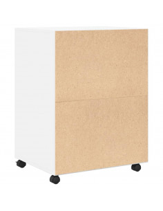 Mobiletto con Ruote Bianco 60x48x81 cm in Truciolato