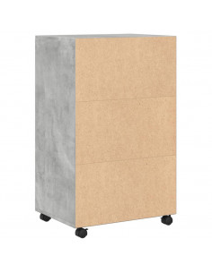 Mobiletto con Ruote Grigio Cemento 55x40x91 cm in Truciolato