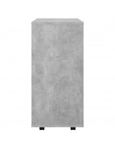 Mobiletto con Ruote Grigio Cemento 60x35x75cm Legno Multistrato