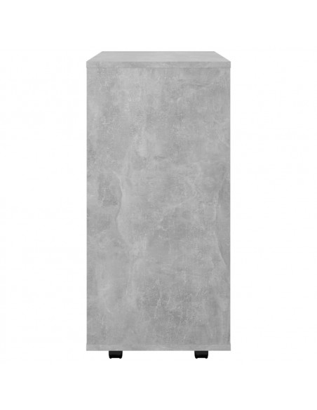 Mobiletto con Ruote Grigio Cemento 60x35x75cm Legno Multistrato