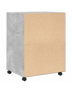 Mobiletto con Ruote Grigio Cemento 60x48x81 cm in Truciolato