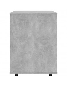 Mobiletto con Ruote Grigio Cemento 60x53x72cm Legno Multistrato