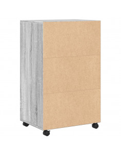 Mobiletto con Ruote Grigio Sonoma 55x40x91cm in Truciolato