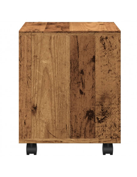 Mobiletto con Ruote Legno Antico 37x33x42,5 cm in Truciolato
