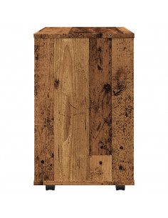 Mobiletto con Ruote Legno Antico 46x36x59 cm in Truciolato