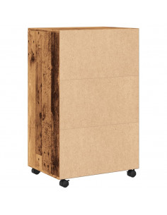 Mobiletto con Ruote Legno Antico 55x40x91 cm in Truciolato