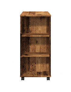 Mobiletto con Ruote Legno Antico 60x35x75 cm Legno Multistrato