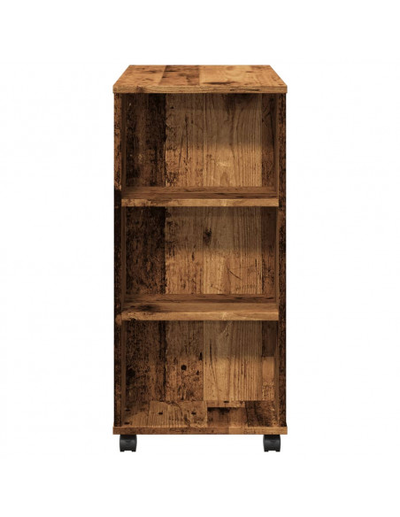 Mobiletto con Ruote Legno Antico 60x35x75 cm Legno Multistrato