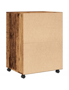 Mobiletto con Ruote Legno Antico 60x48x81 cm in Truciolato