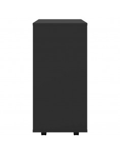 Mobiletto con Ruote Nero 60x35x75 cm in Legno Multistrato