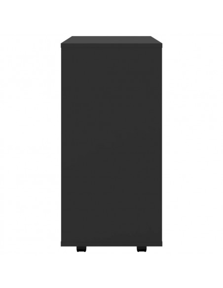 Mobiletto con Ruote Nero 60x35x75 cm in Legno Multistrato
