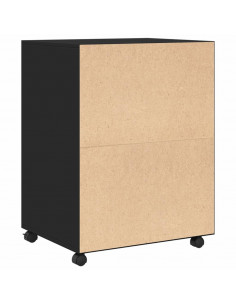 Mobiletto con Ruote Nero 60x48x81 cm in Truciolato