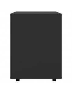 Mobiletto con Ruote Nero 60x53x72 cm in Legno Multistrato
