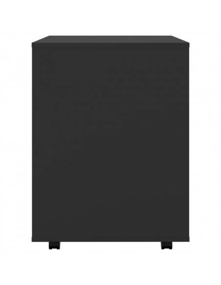 Mobiletto con Ruote Nero 60x53x72 cm in Legno Multistrato