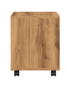 Mobiletto con Ruote Rovere Artigianale 37x33x42,5 cm Truciolato