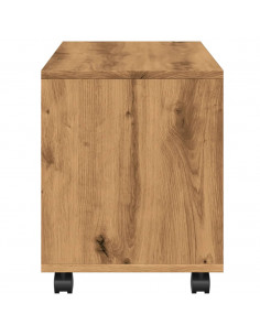 Mobiletto con Ruote Rovere Artigianale 72x33x42,5 cm Truciolato