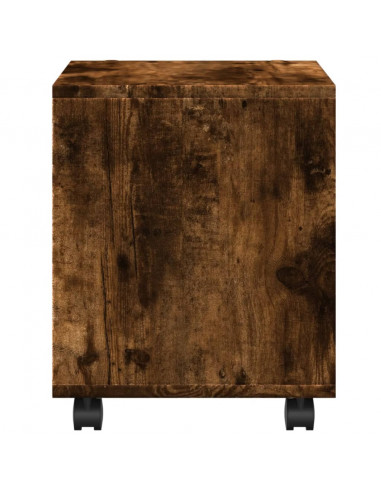 Mobiletto con Ruote Rovere Fumo 37x33x42,5 cm in Truciolato