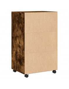 Mobiletto con Ruote Rovere Fumo 55x40x91 cm in Truciolato