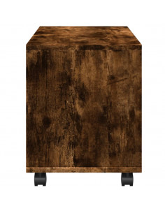 Mobiletto con Ruote Rovere Fumo 72x33x42,5 cm in Truciolato