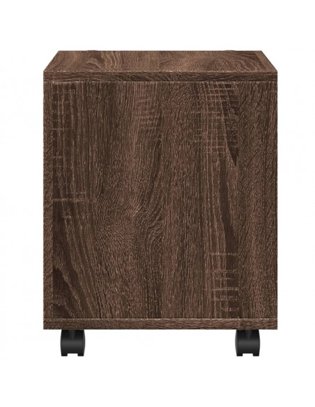 Mobiletto con Ruote Rovere Marrone 37x33x42,5 cm in Truciolato