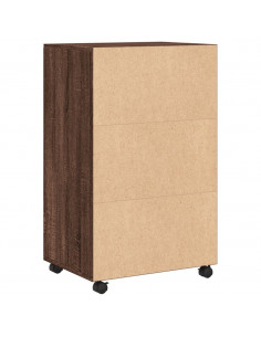 Mobiletto con Ruote Rovere Marrone 55x40x91 cm in Truciolato