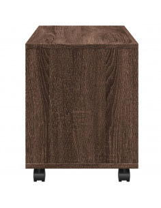 Mobiletto con Ruote Rovere Marrone 72x33x42,5 cm in Truciolato