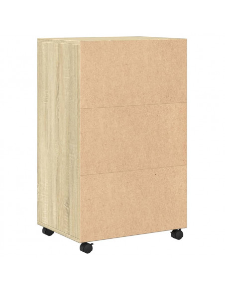 Mobiletto con Ruote Rovere Sonoma 55x40x91 cm in Truciolato
