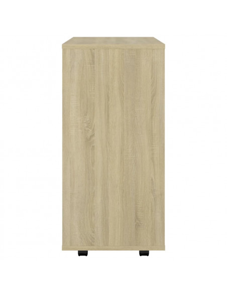 Mobiletto con Ruote Rovere Sonoma 60x35x75 cm Legno Multistrato