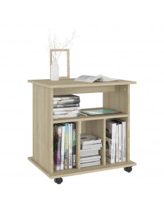 Mobiletto con Ruote Rovere Sonoma 60x45x60 cm Legno Multistrato