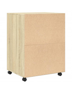 Mobiletto con Ruote Rovere Sonoma 60x48x81 cm in Truciolato