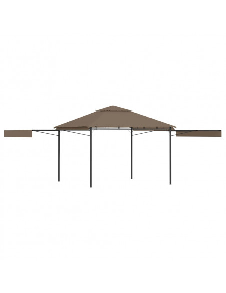 Gazebo Tetto Doppio Estendibile 3x3x2,75m Grigio Talpa 180g/m²