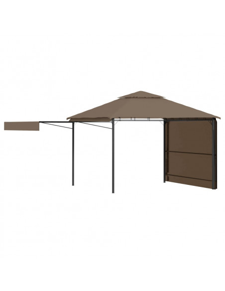 Gazebo Tetto Doppio Estendibile 3x3x2,75m Grigio Talpa 180g/m²