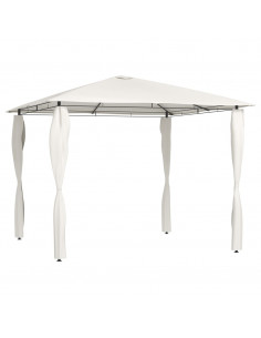 Gazebo con Montanti Rivestiti 3x3x2,6 m Crema 160 g/m² 2