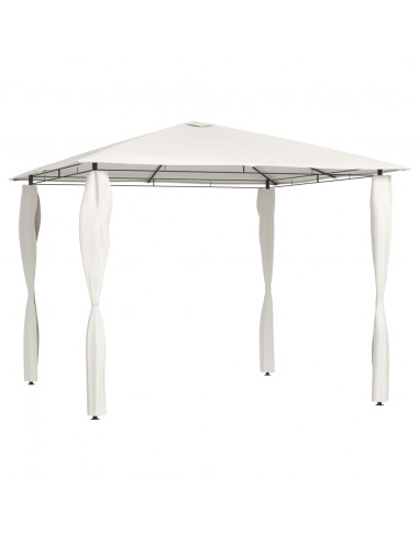 Gazebo con Montanti Rivestiti 3x3x2,6 m Crema 160 g/m²