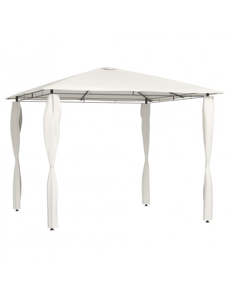 Gazebo con Montanti Rivestiti 3x3x2,6 m Crema 160 g/m²