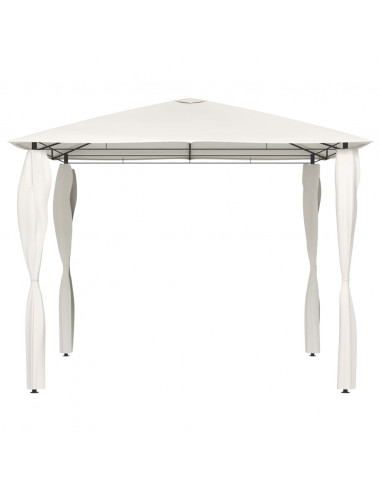 Gazebo con Montanti Rivestiti 3x3x2,6 m Crema 160 g/m²