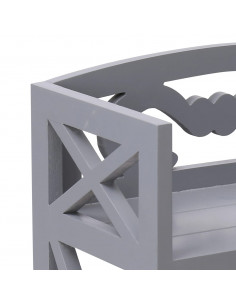 Mobiletto da Bagno Grigio 46x24x116 cm in Legno di Paulownia