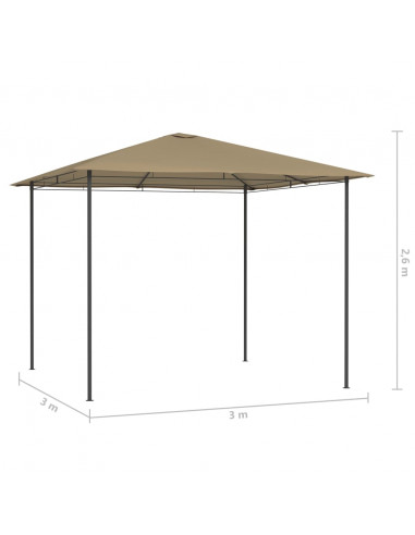 Gazebo 3x3x2,6 m Grigio Talpa 160 g/m²