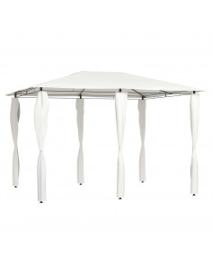 Gazebo con Montanti Rivestiti 3x4x2,6 m Crema 160 g/m² 2
