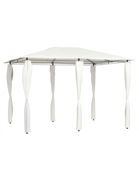 Gazebo con Montanti Rivestiti 3x4x2,6 m Crema 160 g/m²