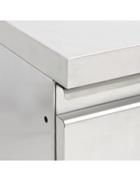 Mobiletto da Cucina Commerciale con 2 Cassetti in Acciaio Inox