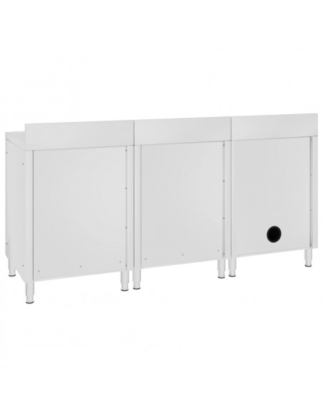 Mobiletto da Cucina con Lavandino in Acciaio Inox 180x60x96 cm