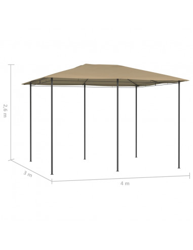 Gazebo 3x4x2,6 m Grigio Talpa 160 g/m²