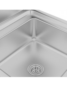 Mobiletto da Cucina con Lavandino in Acciaio Inox 60x60x96 cm