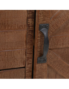 Mobiletto in Legno Massello di Abete 64x33,5x75 cm Marrone